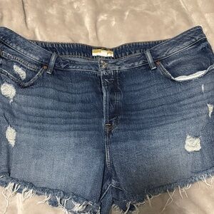 Denim Blue Women's Distressed Shorts